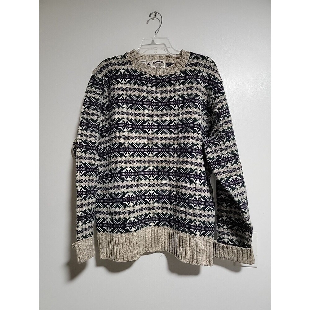 Vtg Cambridge Co. Classic British Rags Wool Knit Sweater 90s Looned In The US XL